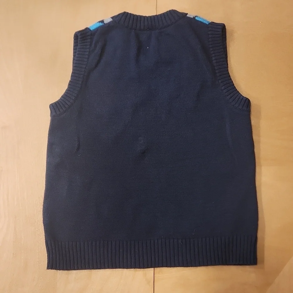 Carters- Boys Argyle Sweater LVest - Blue and Gray. Size 4